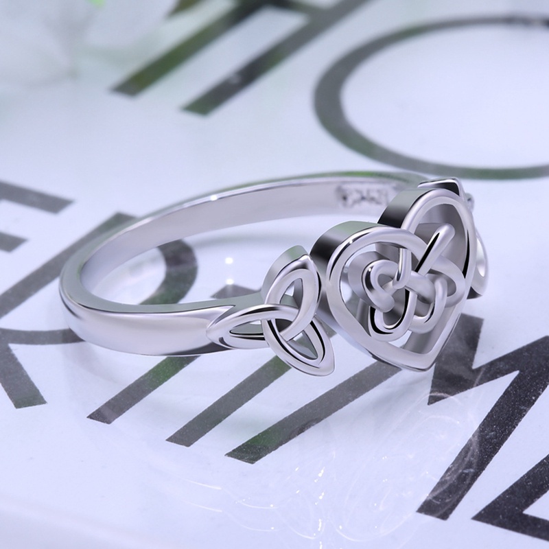Fancyqube Cincin Sterling Silver 925 Desain Simpul Hati Tahan Lama Untuk Pernikahan