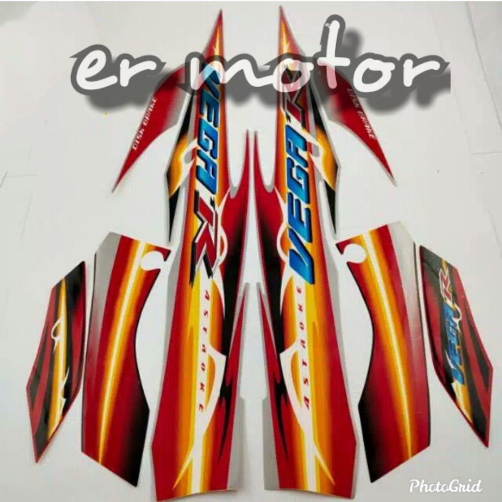 striping sticker motor yamaha vega r new merah silver 2007 2008
