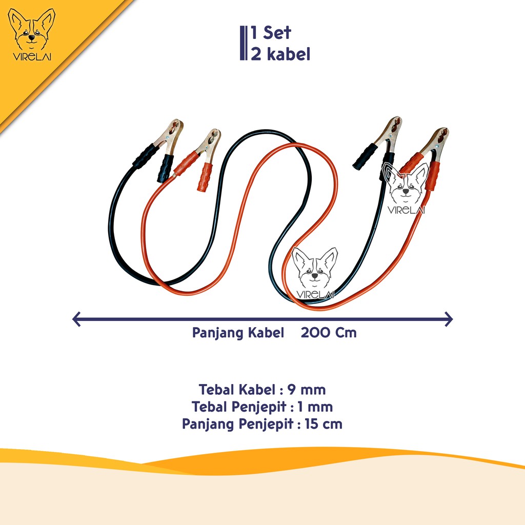 [Kabel Jumper] Heavy Duty Booster Cable Kabel Jumper Aki 500 AMP 10 GA 2 Meter