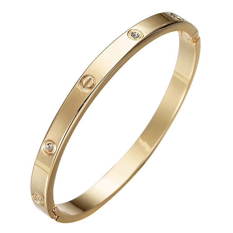Gelang Tangan Titanium Energi Magnetik Om Mani Padme Hum Untuk Wanita C3-Gold(Diamond)