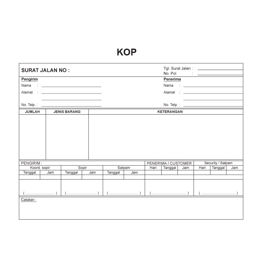 

1/2F 5PLY 1WARNA CUSTOM NOTA, SURAT JALAN, KWITANSI, BON