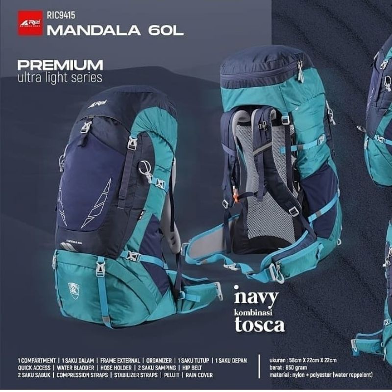 Tas Gunung Carrier Arei Premium Mandala 60L - Tas Carrier Rei Mandala 60L - Arri.Mandala 60L
