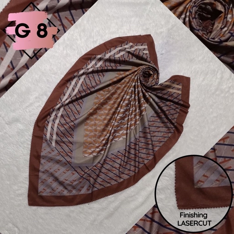 Hijab Segiempat Pollycotton Jilbab Square Hijab motif Laser cut Voal Kerudung Umama Original nathais-G 8