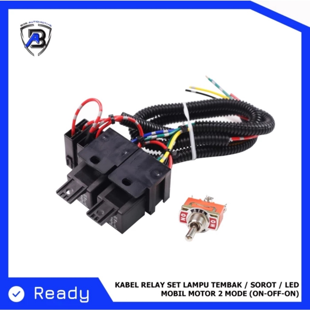 KABEL RELAY SET LAMPU TEMBAK / SOROT / LED - MOBIL &amp; MOTOR - 2 MODE HIGH &amp; LOW