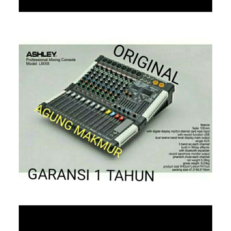 MIXER ASHLEY LMX8 ORIGINAL 8CHANNEL ASHLEY LMX8