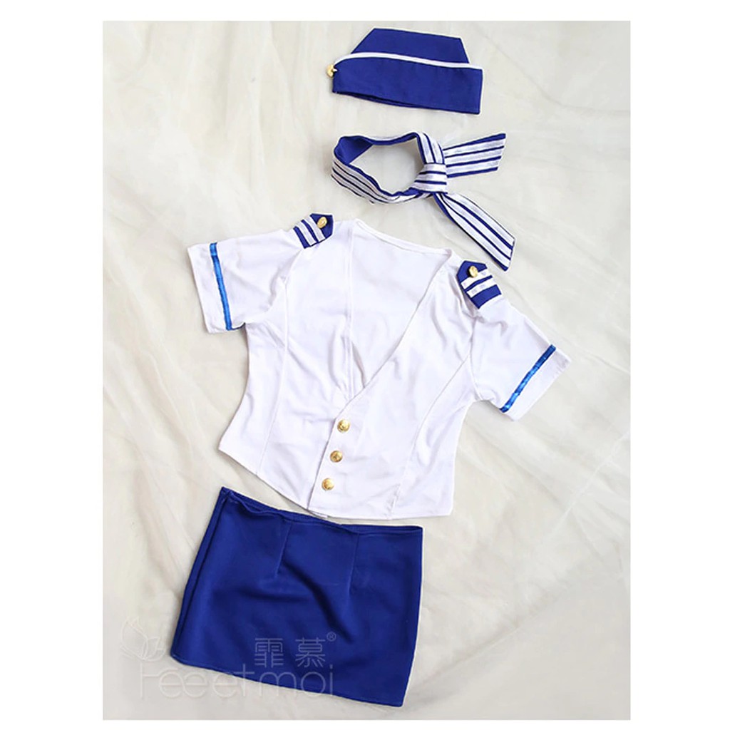 Set Baju Tidur Sexy Import Cosplay Lingerie Pramugari Flight Attendand Awak Pesawat