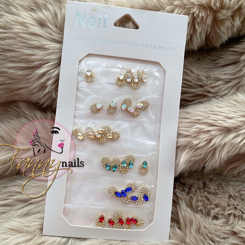 Gold chain nail acc swarovski tear drop nail art / nail gems charms