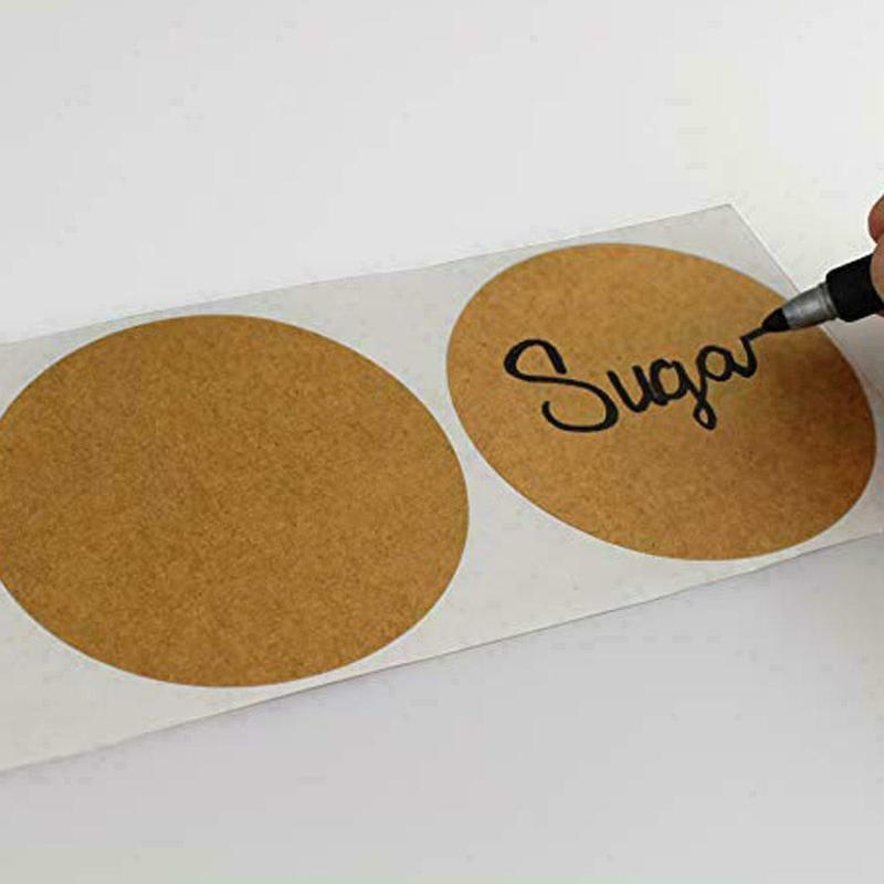 500pcs/Roll Kraft Label/ Round Adhesive Blank Stickers/ DIY Handmade Thank You Tags/ Gift Envelope Sealing Stationery Stickers