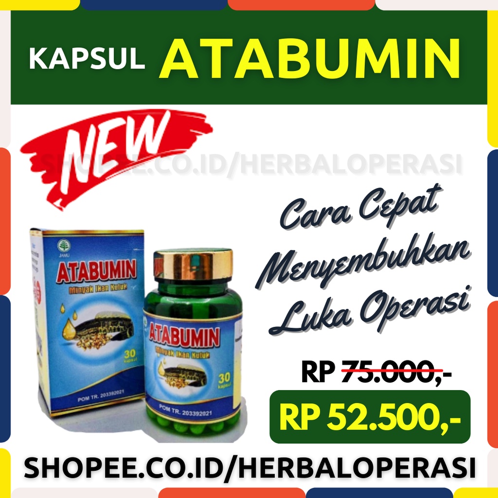 Minyak Ikan Gabus Albumin Original Asli Kapsul Obat Luka Gatal, Bakar, Nanah - Atabumin