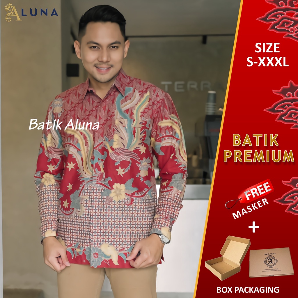 KEMEJA BAJU BATIK ALUNA KATUN JAWA SOLO FURING REGULAR PREMIUM PRIA MODERN LENGAN PANJANG PCW 115