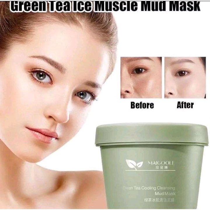 Masker Lumpur Greentea Solusi Wajah Kusam Green tea Cleansing Mud Mask / Masker Wajah Pembersihan Pori Komedo 100Gr Clay Mask Modern