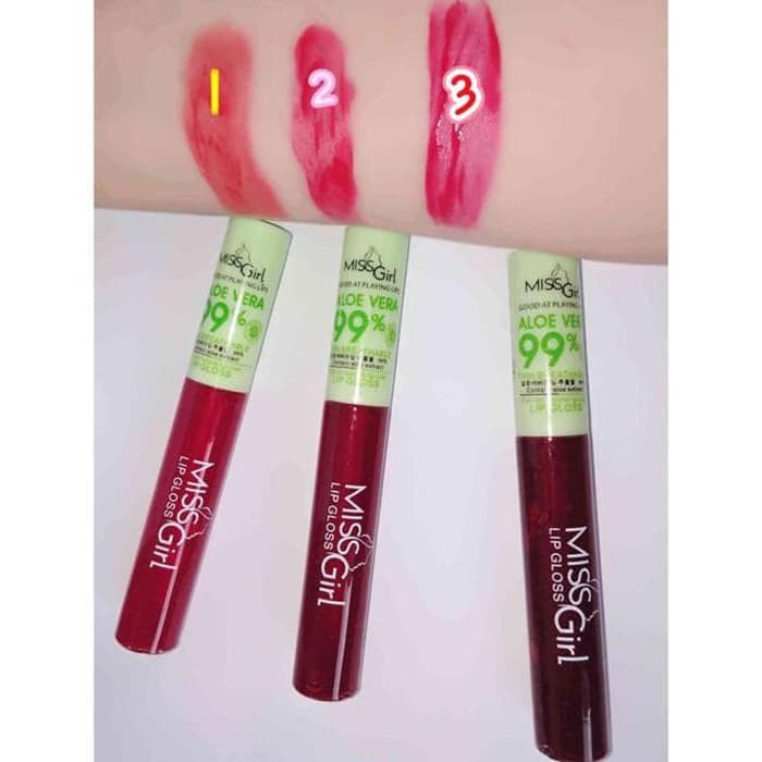 (3 pcs)Liptint Sasimi / Miss Girl lips color aloe vera 99% lip gloss / lip tint(ecer)