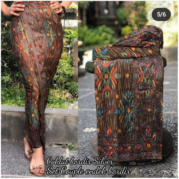 ABHA - Set Couple Endek Bordir / Kamen Endek Bordir / Saput Endek Bordir / Udeng bordir / Kamen Bali