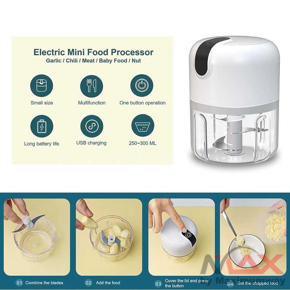 Blender Portable Food Chopper Mini Elektrik 250ML - blender sayur makanan buah prmotong cacah