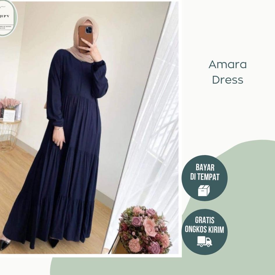 Harga Bersahabat.. GAMIS POLOS BAHAN RAYON TWILL JUMBO BUSUI - AMARA HOMEY DRESS MAXI - BASIC BASIKA