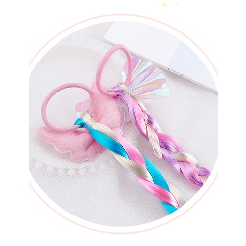 LRC Aksesoris Rambut Fashion Net Yarn Butterfly Snowflake Animal Wig Braid Children Hair Rope K49589