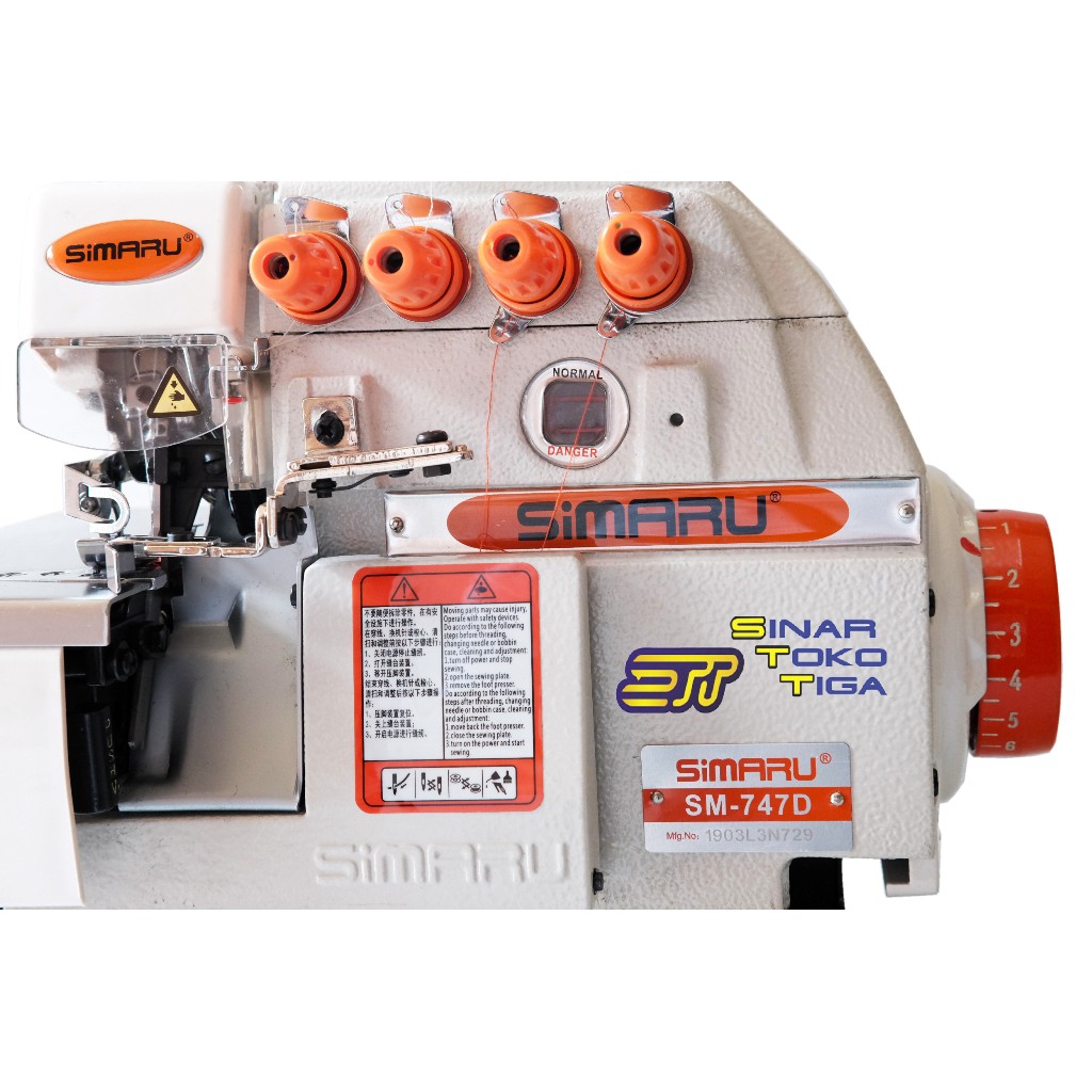 FREE ONKIR | MESIN JAHIT OBRAS SERVO SIMARU SM 747D BENANG 4 HIGH SPEED KONVEKSI SM 747 / 880 D - 4 DIRECT DRIVE D4 D 4