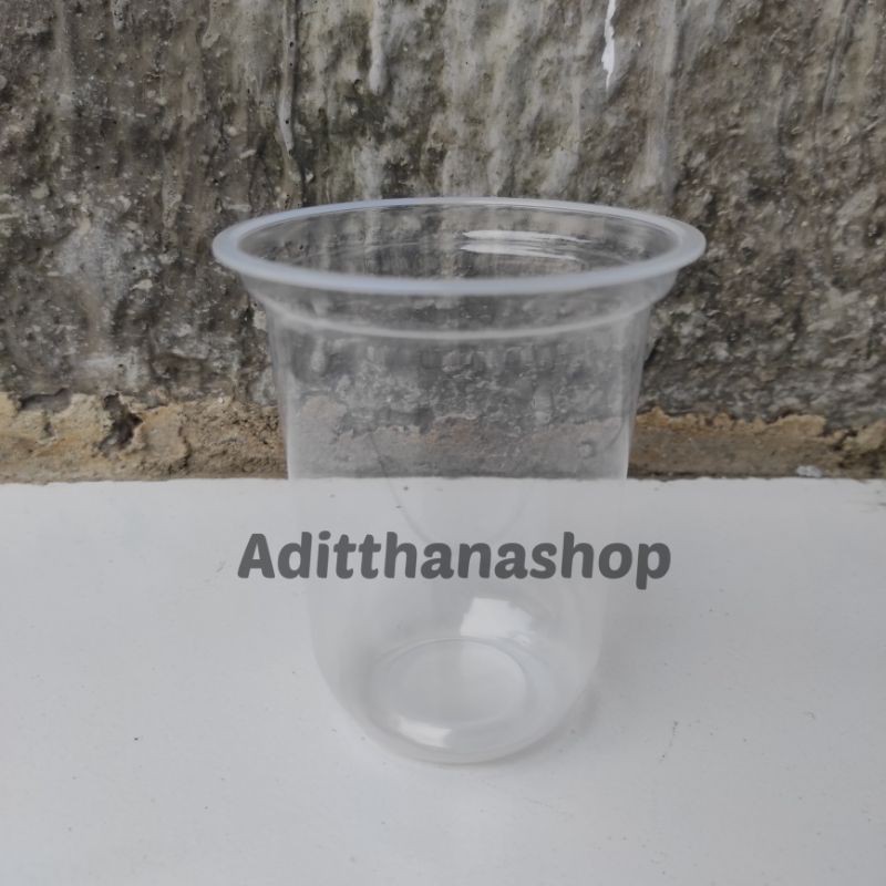 Gelas Plastik Boba Press U Shape Cup uk 14 Oz PP tebal NusaPack