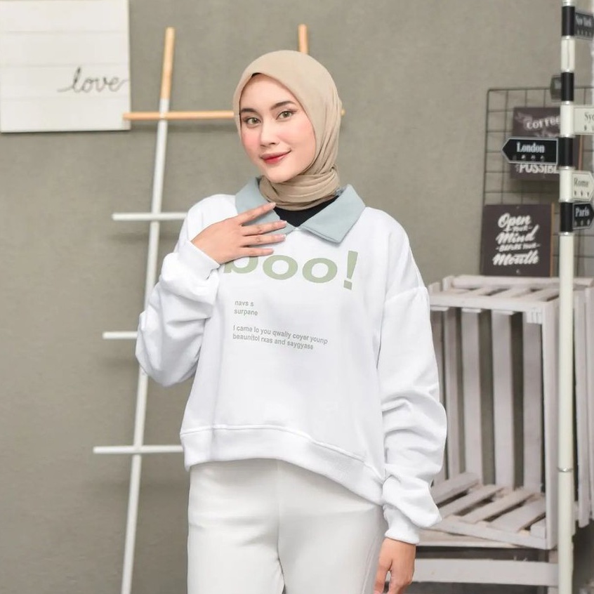 [CYC | COD] REALPICT | Outwear Boo Colar Sweater | Fleece Hoodie Wanita Trendy Murah