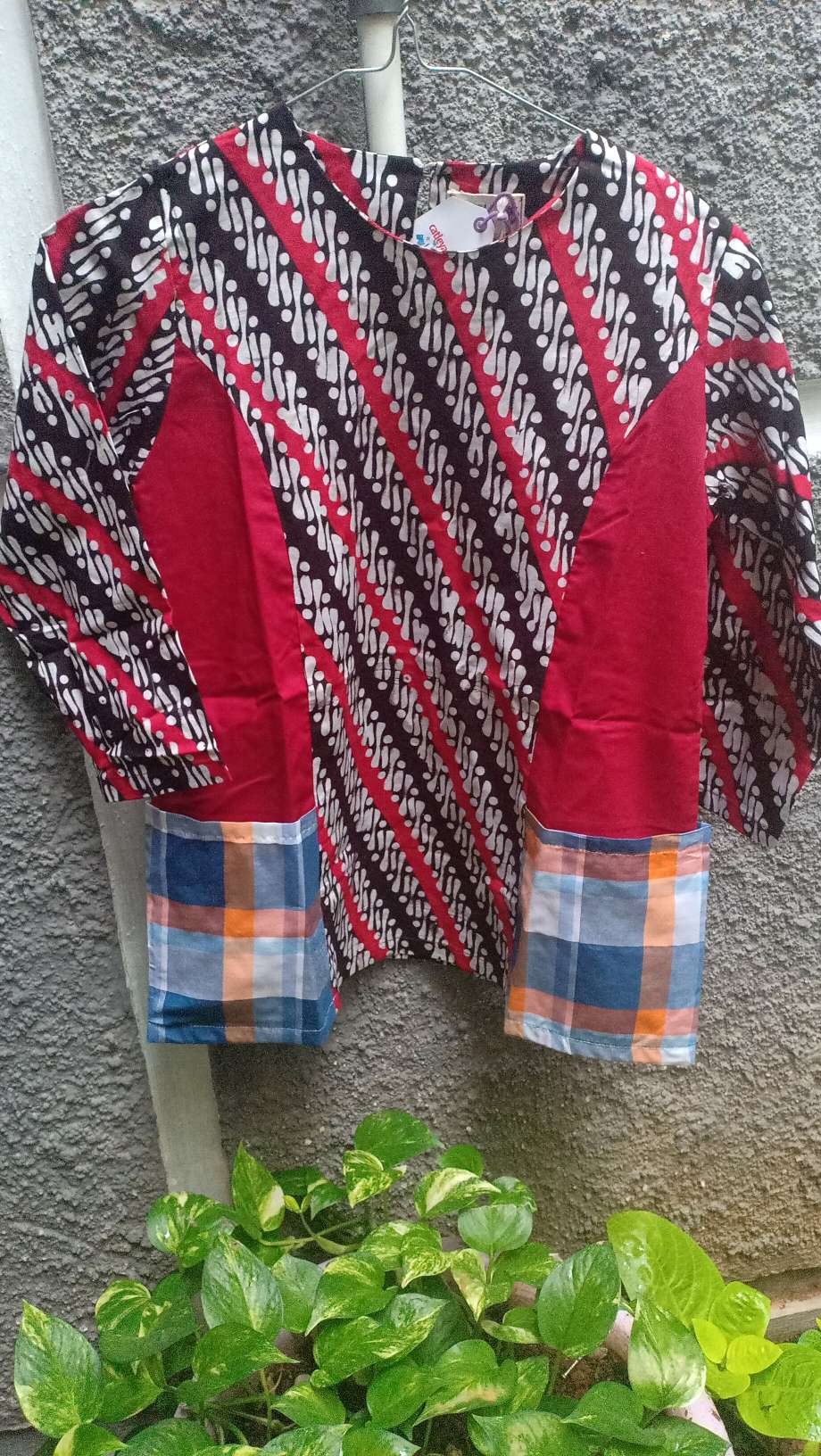 Baju Atasan Batik Anak Perempuan Lengan Panjang Edelweis Series Merah