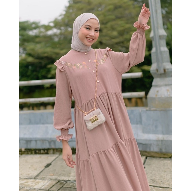 (MSB) GAMIS MOSSA BORDIR MAXY DRESS WANITA PANJANG