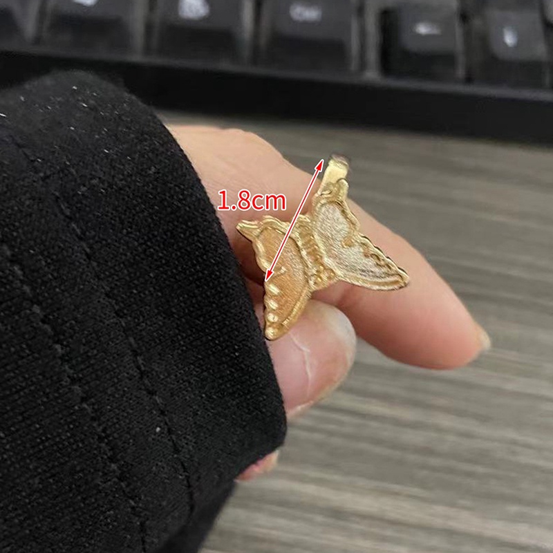 Butterfly Cincin Desain Kupu-Kupu Bunga Hati Dapat Berputar Untuk Wanita