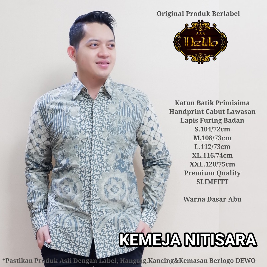 Nitisara Kemeja Batik Pria Panjang Full Furing by Dewo