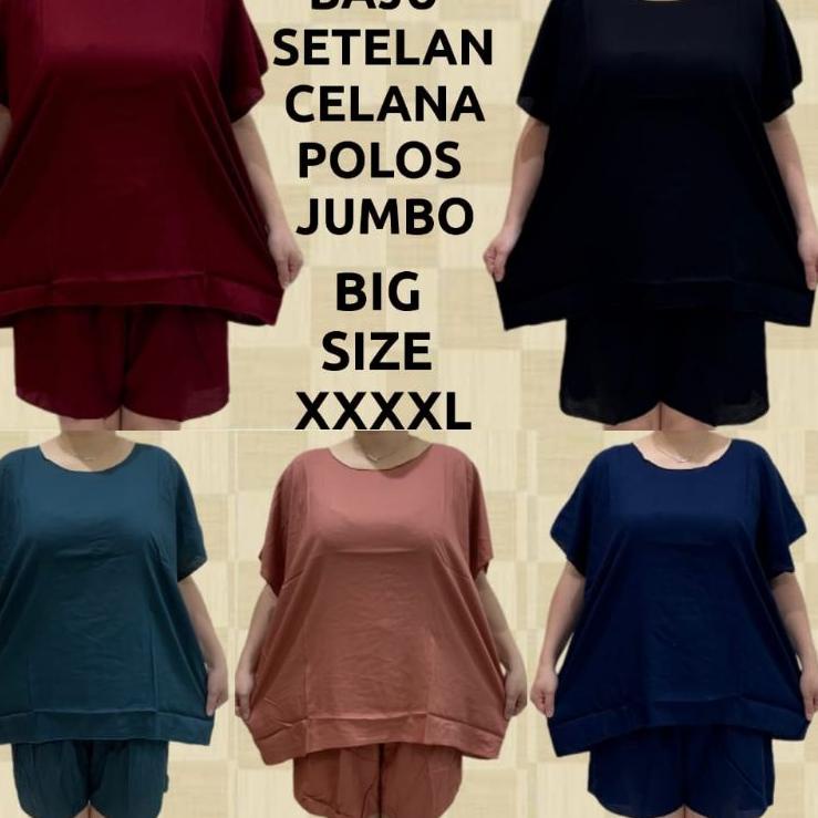 BHS.20Au22c ‑ Baju setelan wanita jumbo big size xxxxl polos