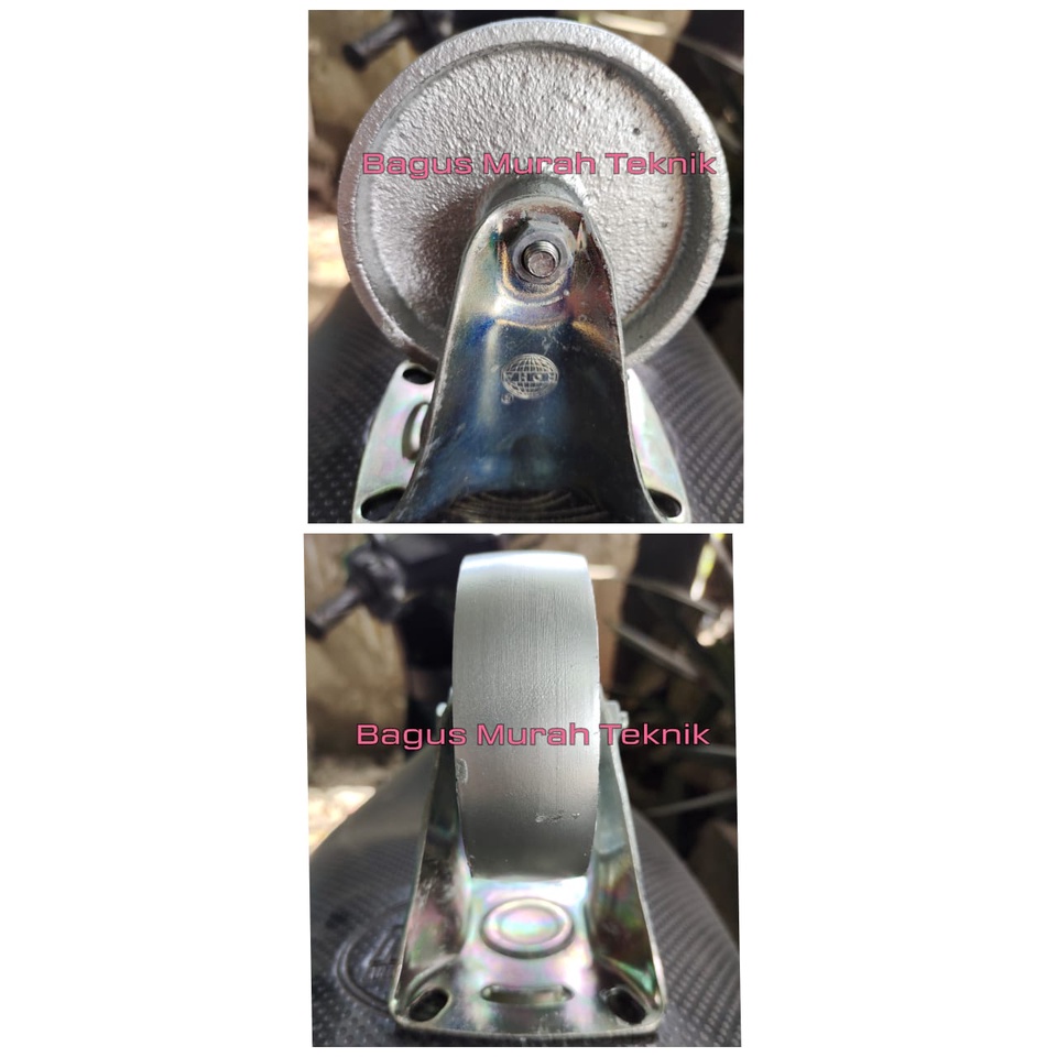 Cast Iron Caster Industrial Fixed 3 Inchi Roda Body Besi 3 Inchi Mati