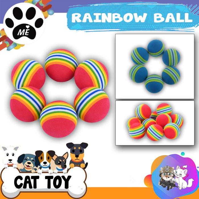 Mainan Kucing &quot;BOLA RAINBOW LARGE&quot; Kitten Dog Toys