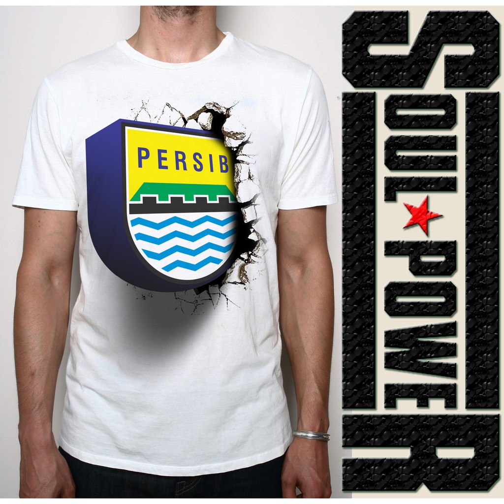 KAOS BAJU DISTRO 3D SATUAN SEPAK BOLA SOCCER LIGA INDONESIA CLUB PERSIB LOGO ORIGINAL SOULPOWERSTYLE