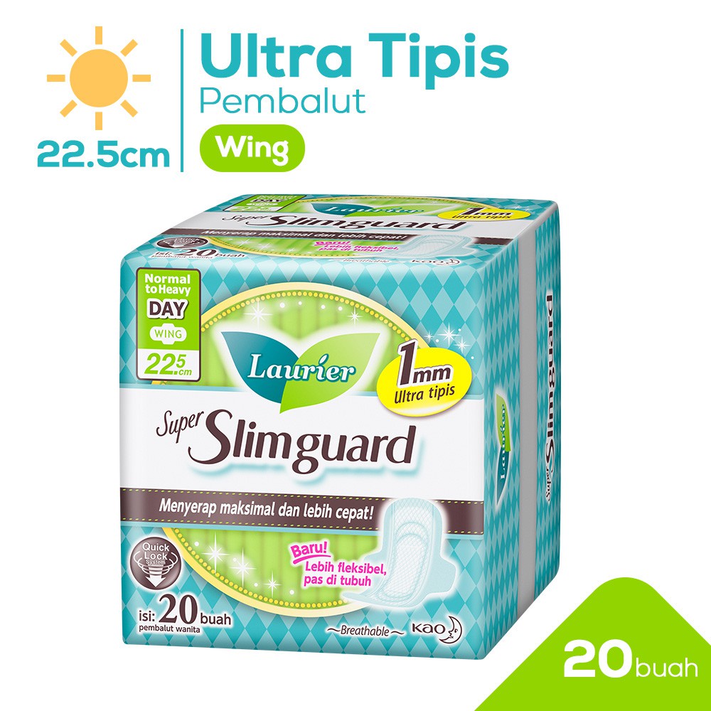 Laurier Super Slimguard Day Wing 22.5cm 20s