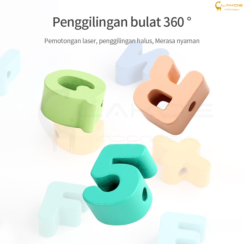 LAKOE Mainan kayu Edukasi anak blok kayu 3D wooden toys