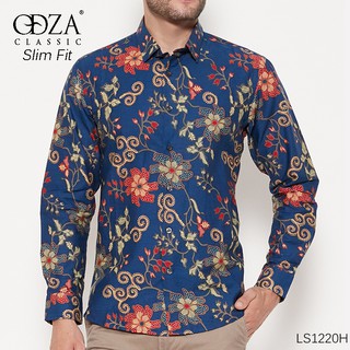  Odza  Classic Kemeja  Batik  Solo Lengan Panjang Baju Pria 