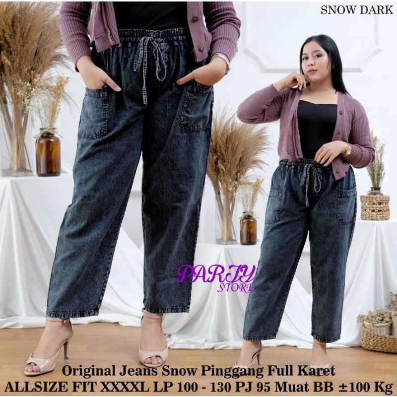 celana big size baggy jeans boyfriend saku kantong depan muat bb 100kg