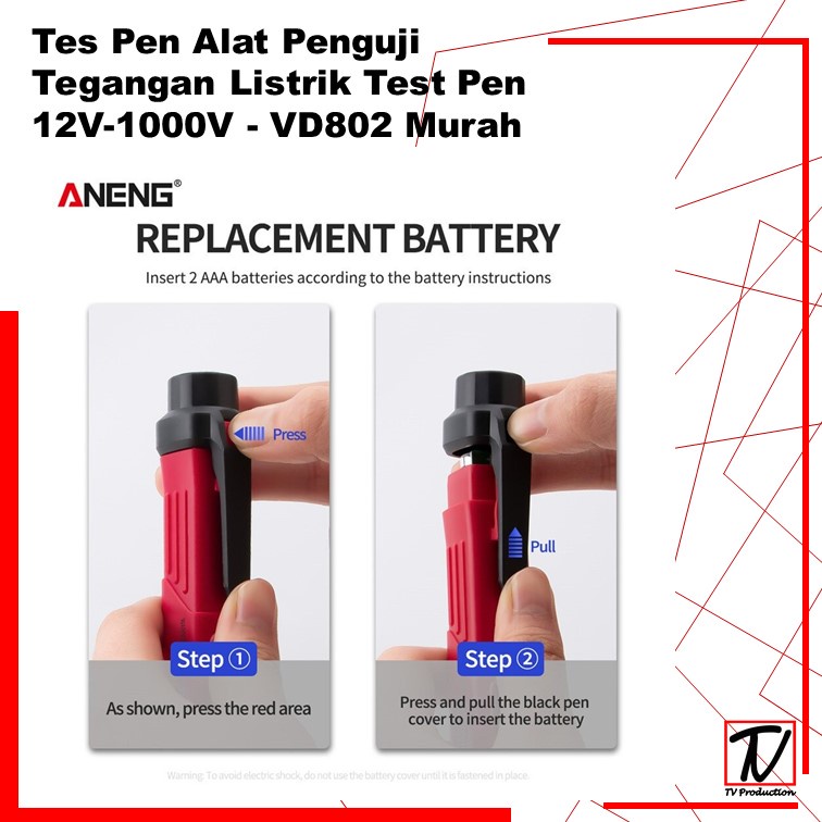 Test Pen Non Contact AC Voltage  Alert Detector 12V-1000V - VD802 /Alat Penguji Tegangan Listrik