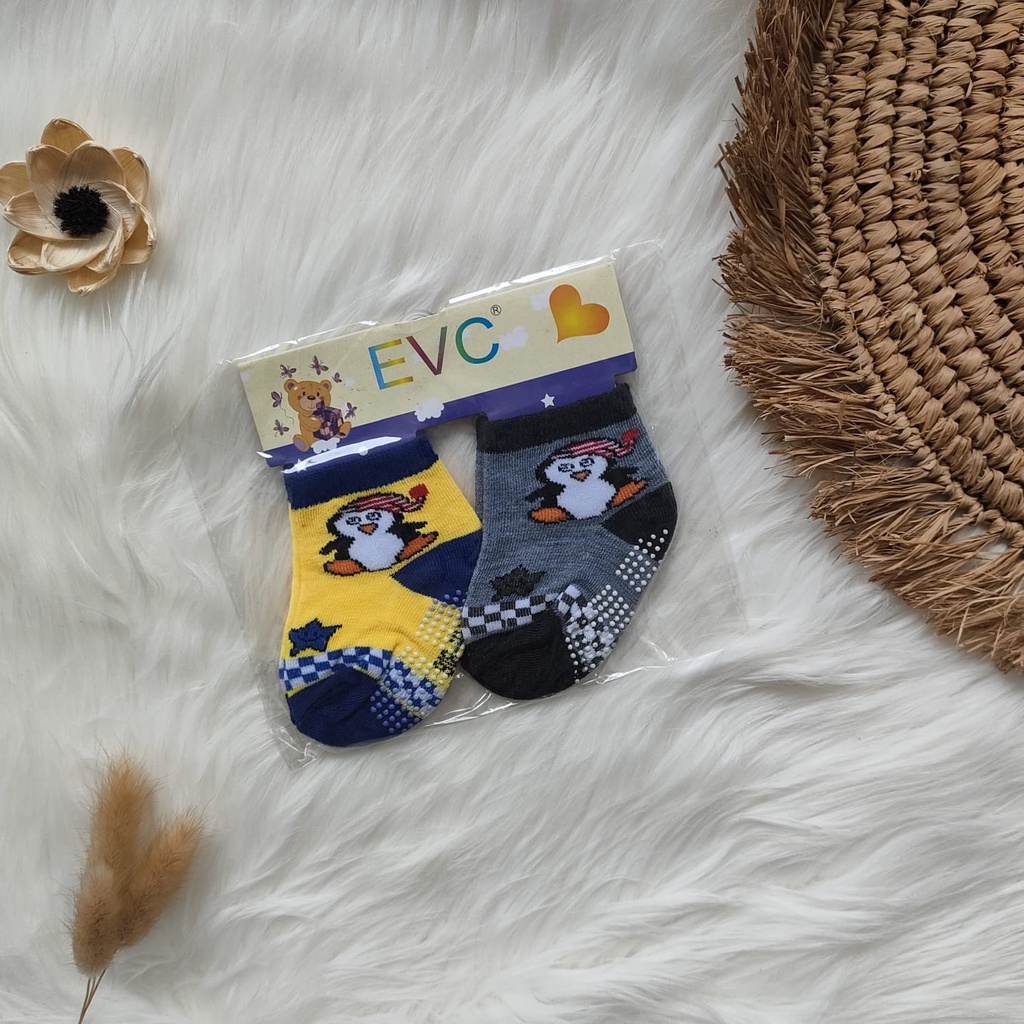 kaos kaki bayi anti slip isi 2 pasang boy / girl
