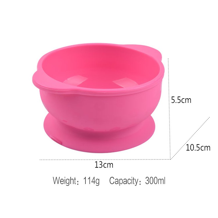 One Piece Silicone Bowl with Suction Mangkok Makan Bayi Bisa Nempel