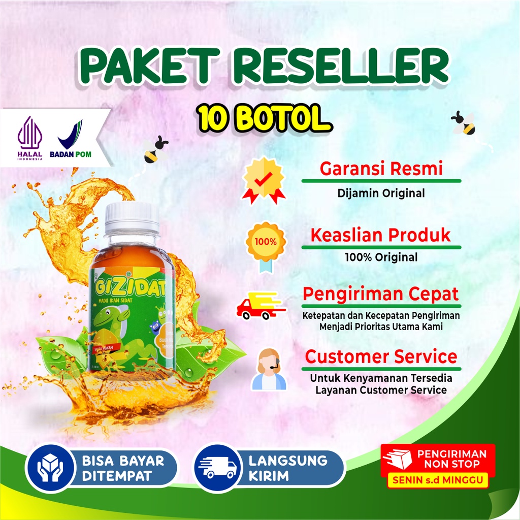 PAKET 10 BOTOL GIZIDAT - PAKET RESELLER