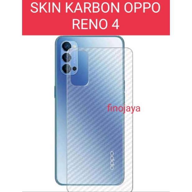 Skin Graskin Carbon Reno 4 Anti jamur belakang transparan