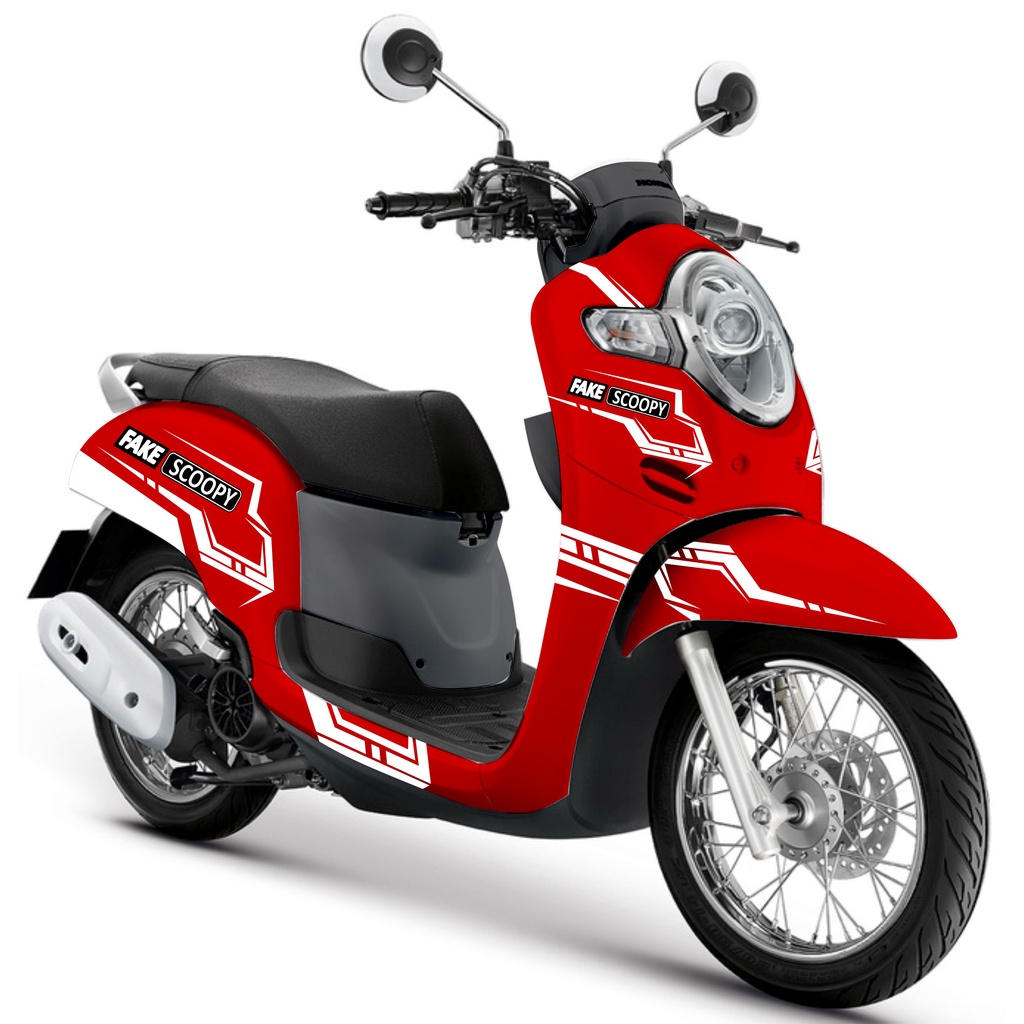 Decal scoopy Decal Scoopy full body Full Blok Decal Scopy Dekal Stiker Fi 2015 2016 2017 MERAH FAKE