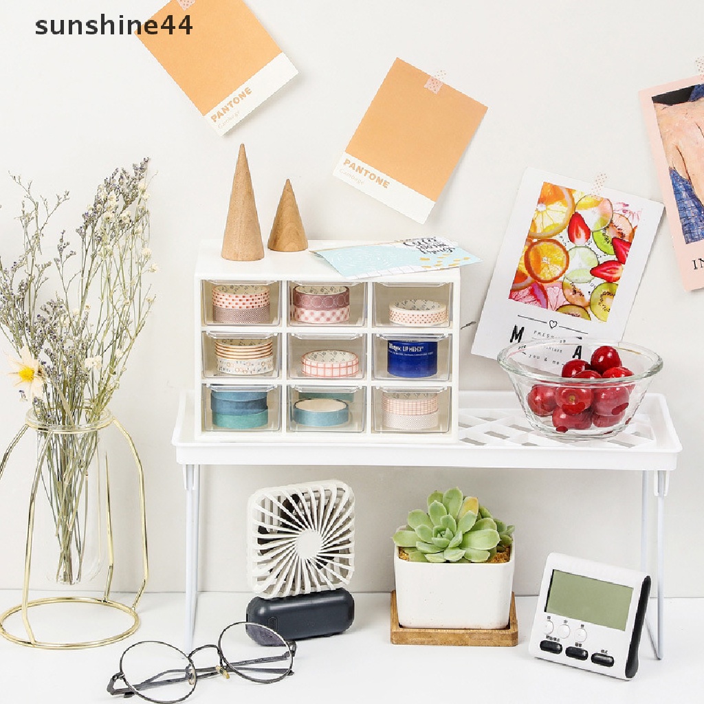 Sunshine Kotak Organizer Perhiasan / Kosmetik Mini Dengan 9 Laci