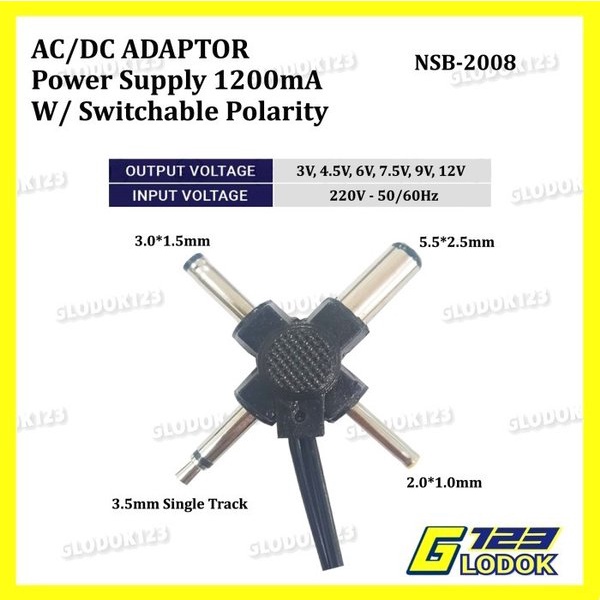Adjustable Adaptor Adapter Charger Power AC DC Universal Multi 1200mA