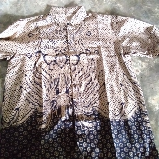 Kemeja Batik Pria Lengan Panjang Batik Size M L Xl Xxl  Bswart Hrb026 Kenongo Hem Panjang Padi