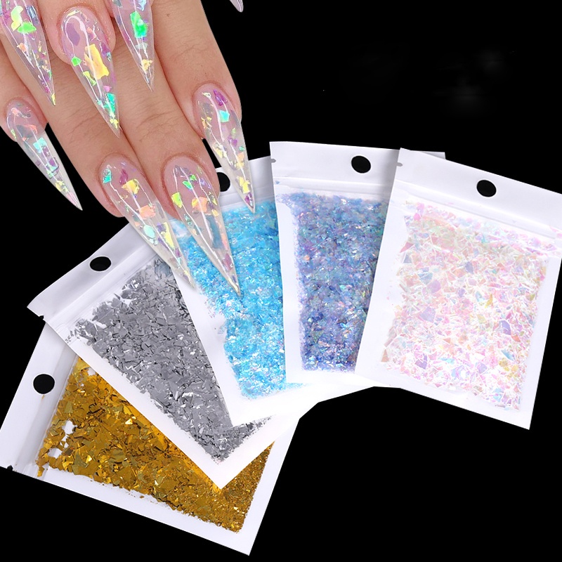 1 Pack Stiker Kaca Payet Glitter Permen Untuk Dekorasi Nail Art Manicure