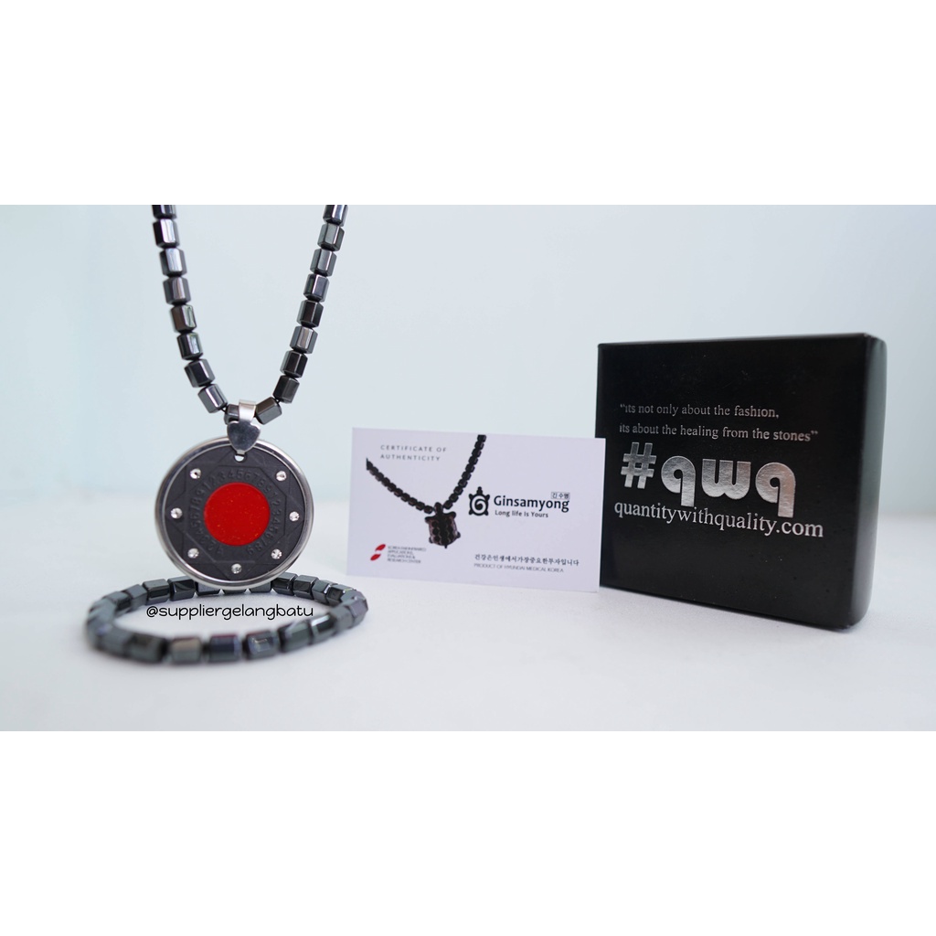 kalung QUANTUM PENDANT LIONTIN MERAH magnet permata kesehatan korea