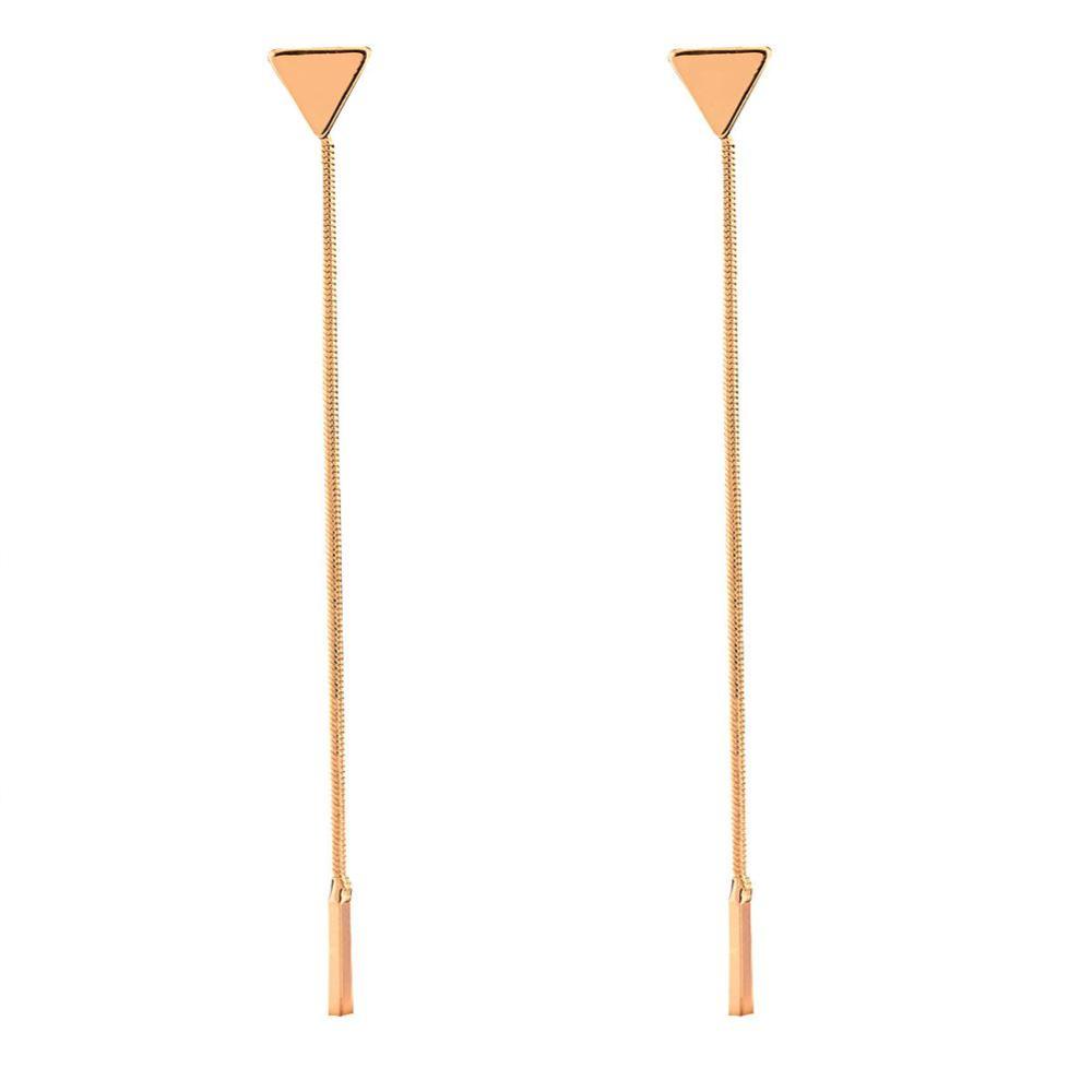 Timekey 1 Pasang Anting Tusuk Gantung Desain Segitigarumbai Gaya Simpleunik Untuk Wanita A4K5