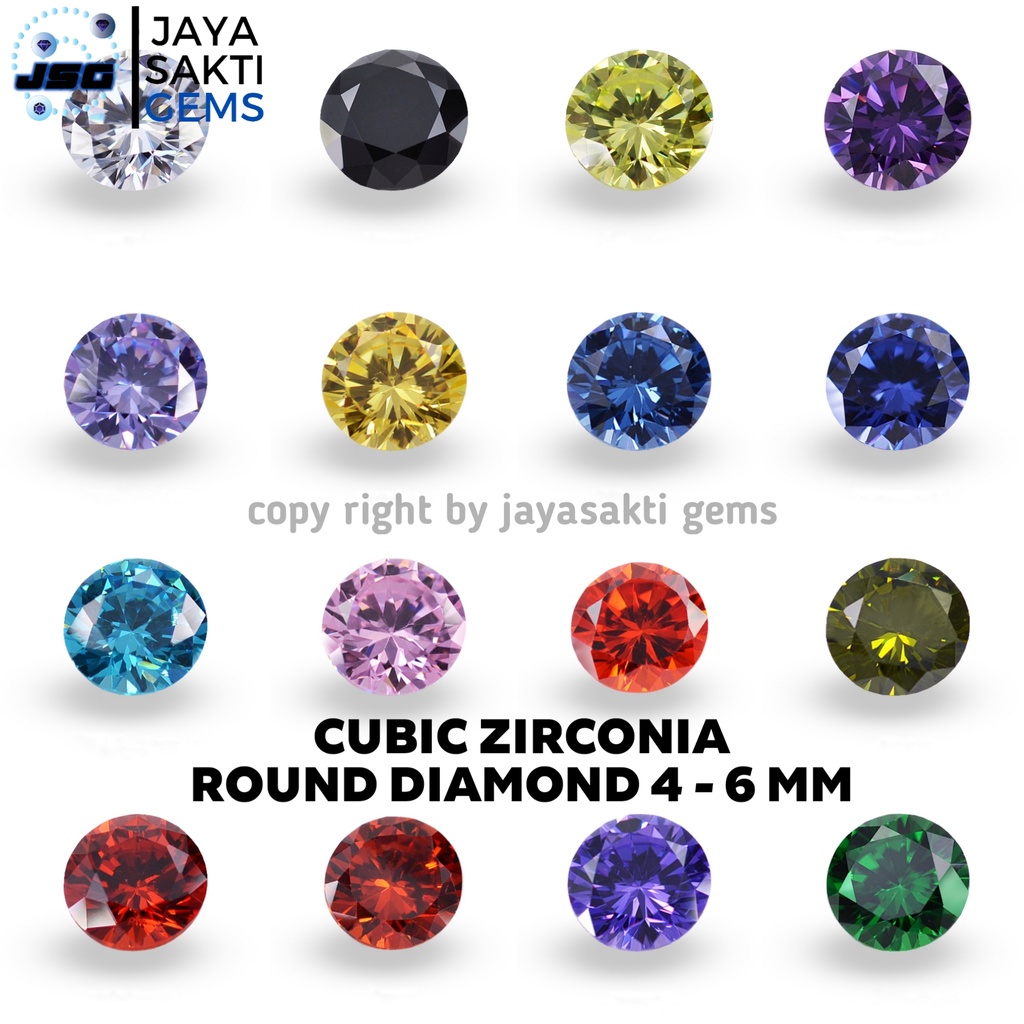 Cubic Zirconia Diamond Round 4 - 6 mm Grade AAA