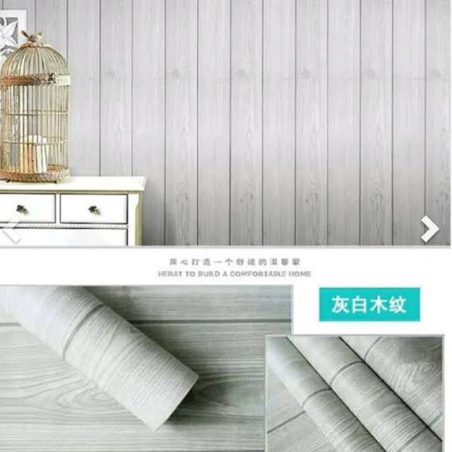 Grosir Murah Wallpaper Sticker Dinding Warna Putih Motif Kayu Shopee Indonesia