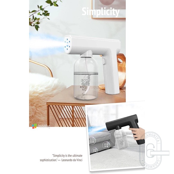 [Barang ready] Nano Spray Gun Disinfectant Wireless Sterilizer GunMachine Wireless Fogging Blue